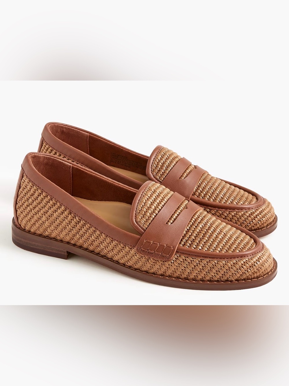 NEW J. Crew Factory Woven Penny Loafers size 9.5 Cedarwood Raffia CR259 $158